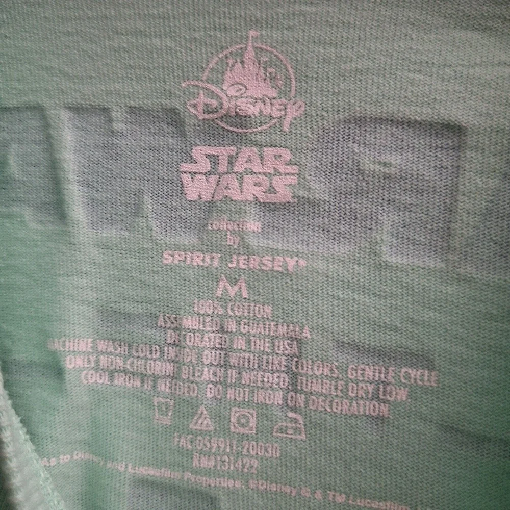 Star Wars Mandalorian Spirit Jersey Medium Green Disney Resort Long Sleeve Grogu - Picture 3 of 3